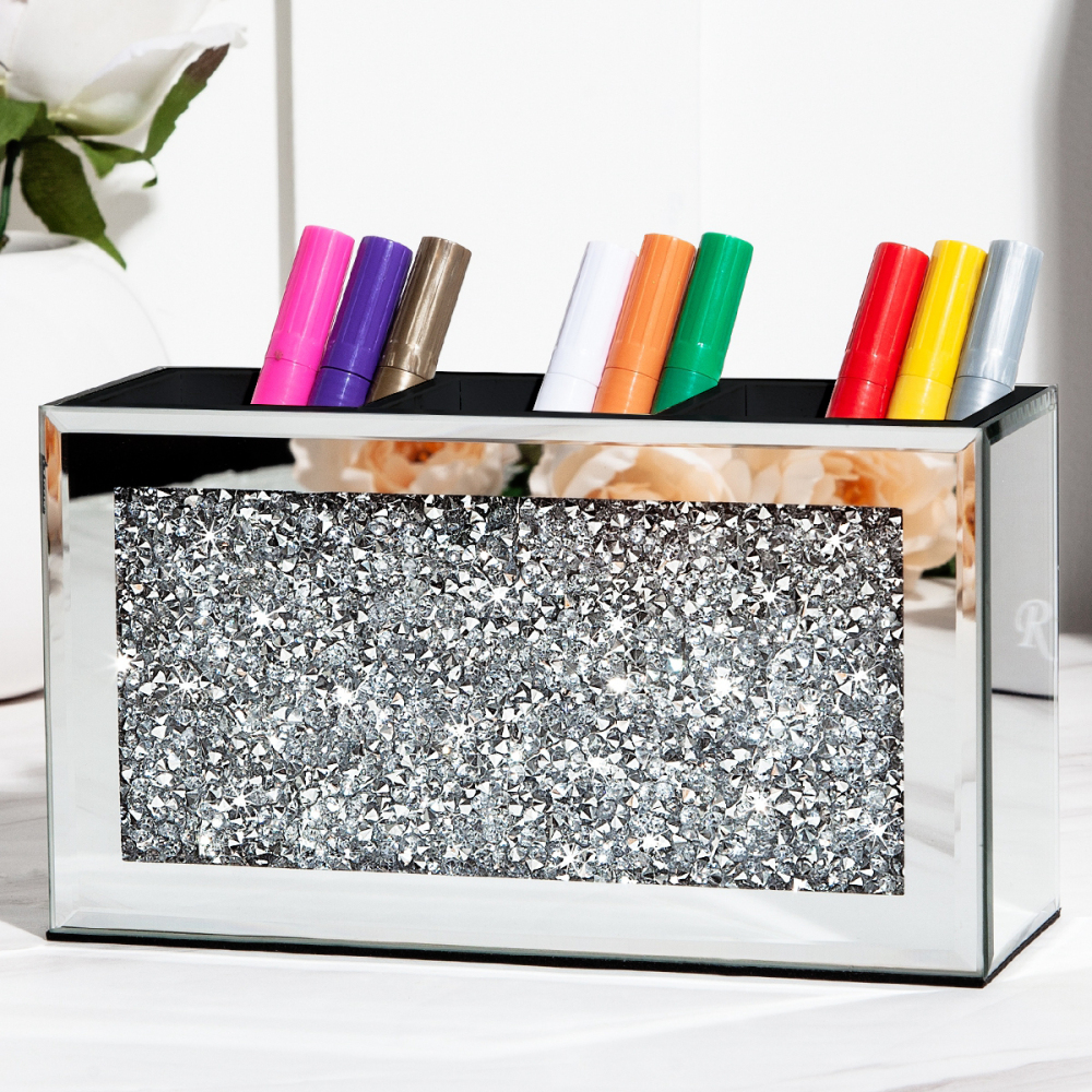SHYFOY Crushed Diamond Three Compartments Deluxe Cosmetic Makeup Beauty Organizer / SF-MP043
