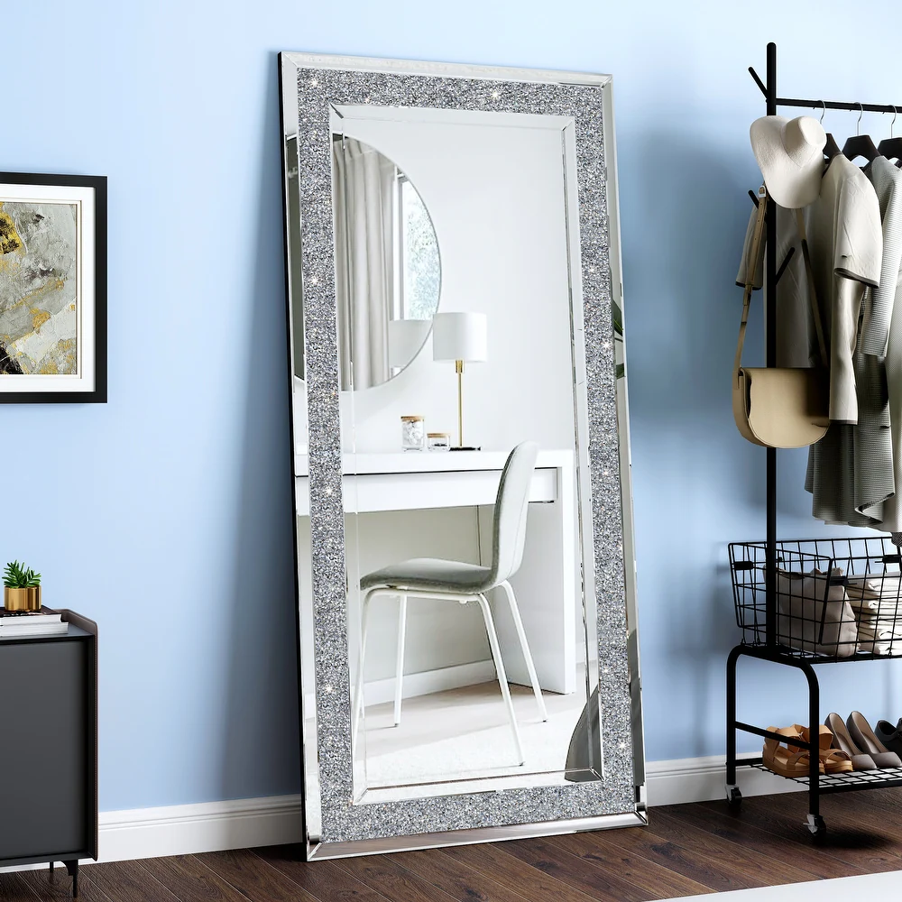 SHYFOY Crushed Diamond Wide Full Length Mirror