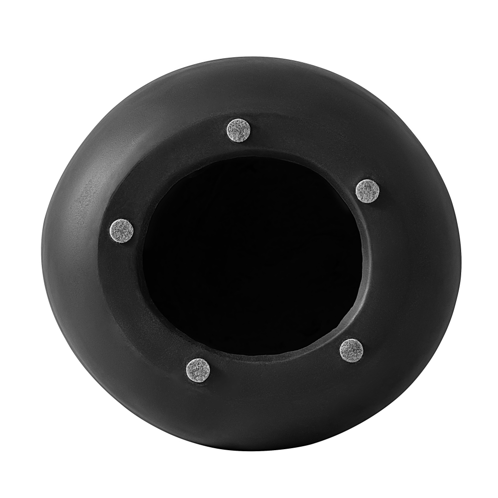 Black Round Stone Side Table End Table