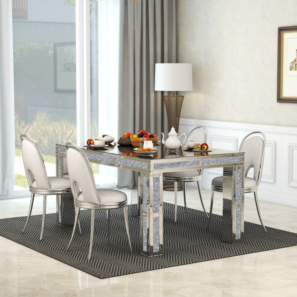 Rectangular Dining Table with Crushed Diamond /SF-DT185