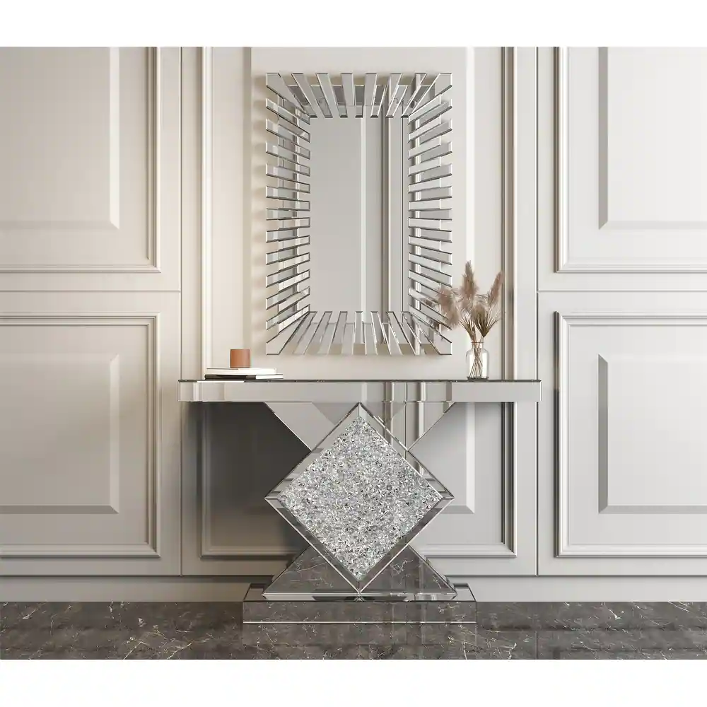 SHYFOY Crushed Diamond Mirrored Console Table / SF-CT012