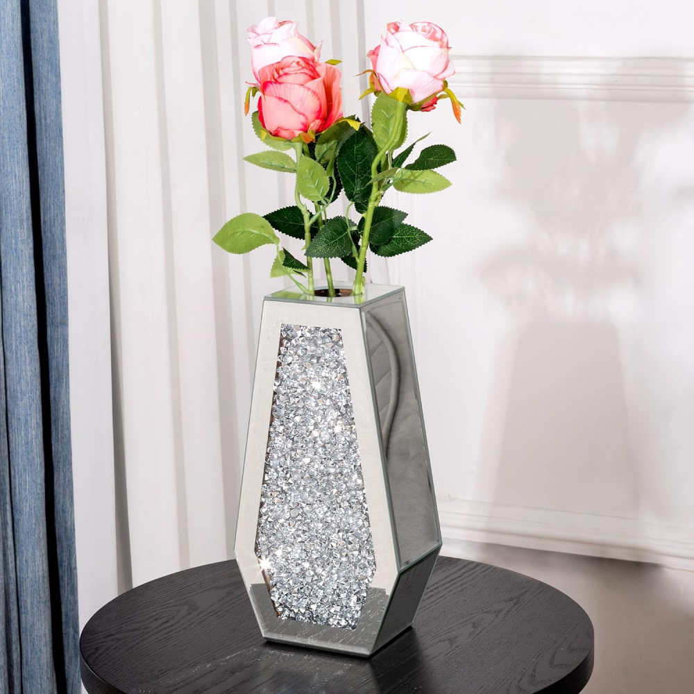 SHYFOY Silver 12'' Indoor / Outdoor Glass Table Vase / SF-MP125