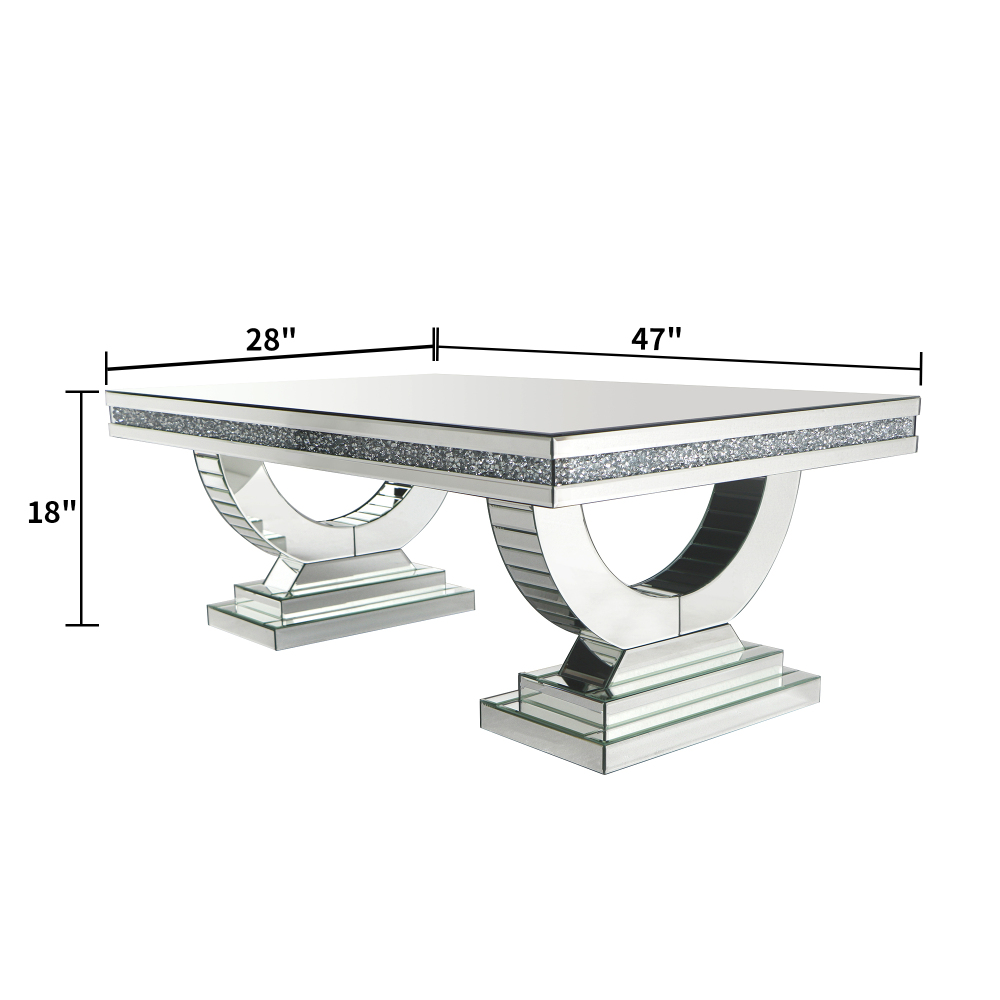 Long Coffee Table  with Stable And Chic U-shape Leg for Living Room