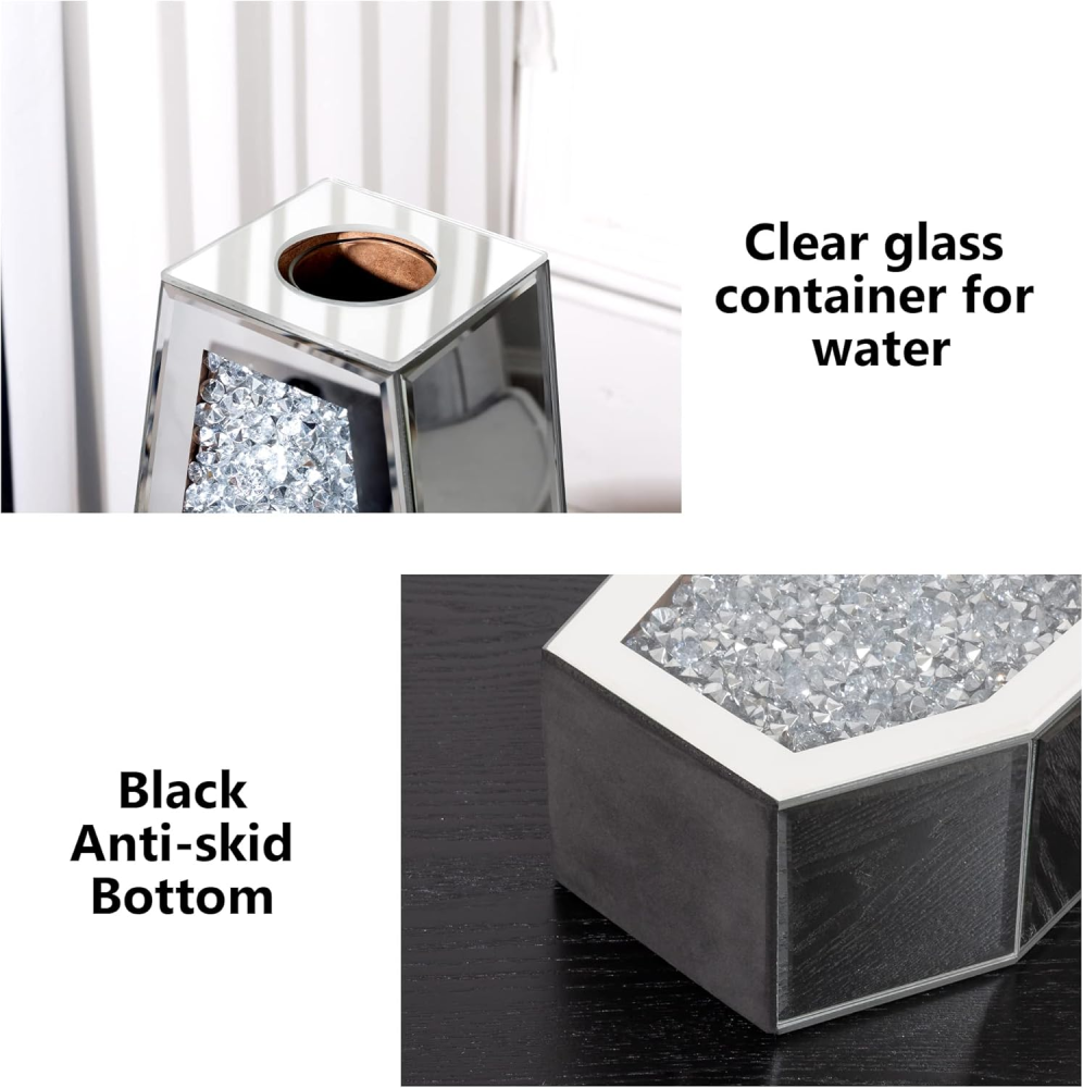 SHYFOY Silver 12'' Indoor / Outdoor Glass Table Vase / SF-MP125