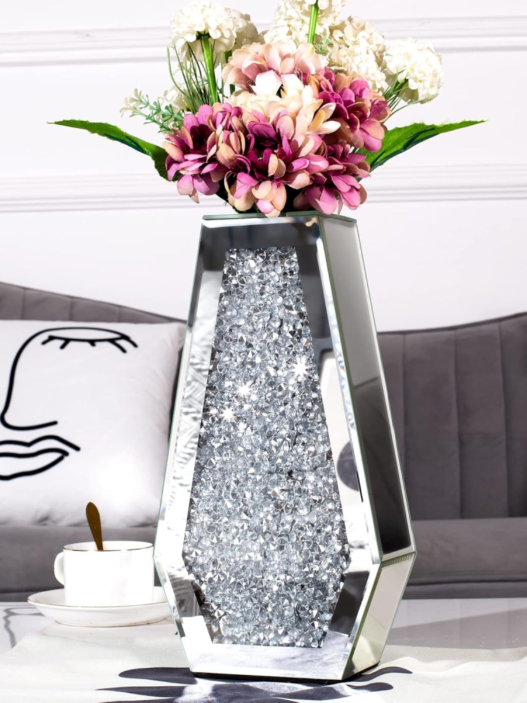 SHYFOY Silver 12'' Indoor / Outdoor Glass Table Vase / SF-MP125