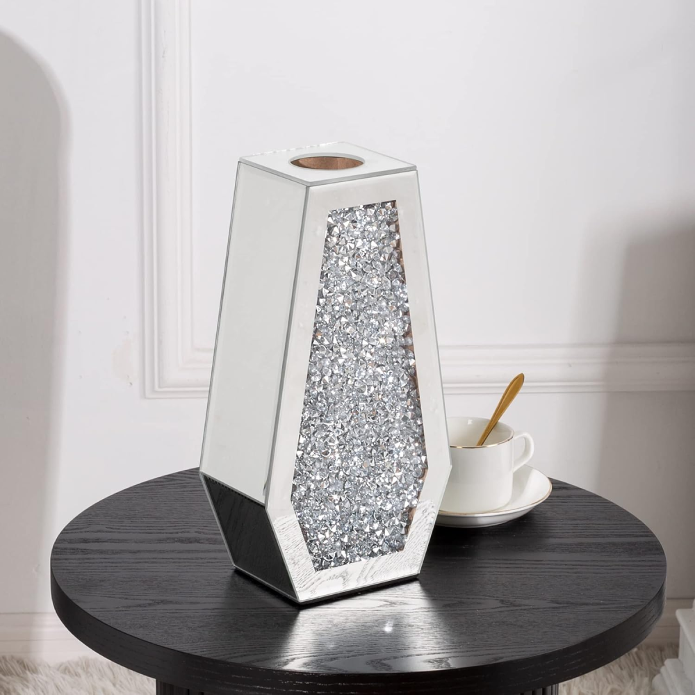 SHYFOY Silver 12'' Indoor / Outdoor Glass Table Vase / SF-MP125