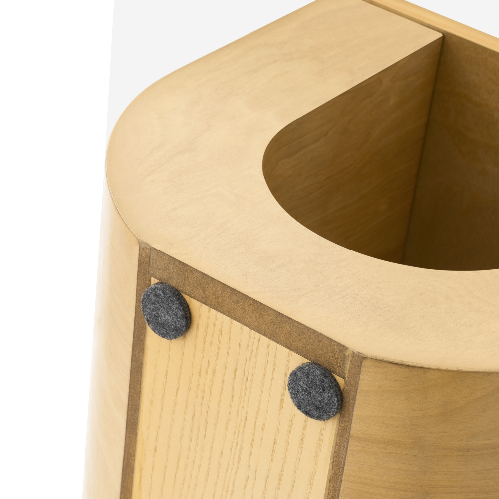 Modern Oval Coffee Table, Sculptural Wood Base Center Table with White Top