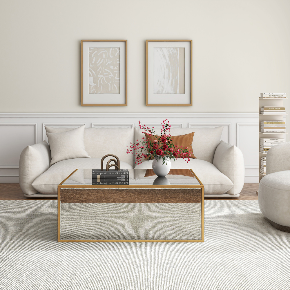 Vintage Mirror Square Coffee Table