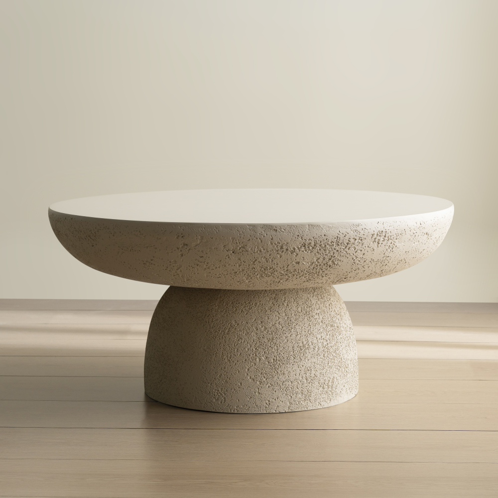 Travertine Round Coffee Tables Accent Center Table