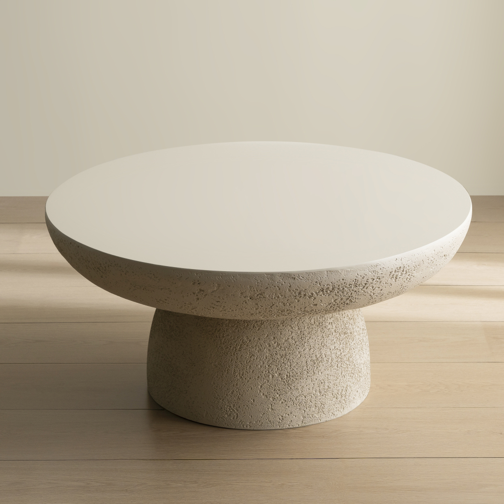 Travertine Round Coffee Tables Accent Center Table