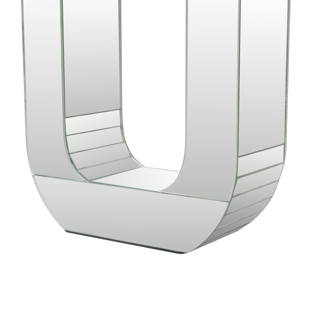 Large Floor Vase, 23.74“ Tall Mirrored Vase Glass for Floor Silver Rectangular Decorative Vases