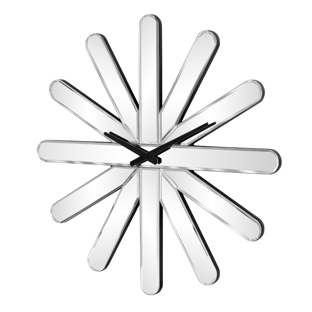 Modern Large Wall Clock, Decorative Mirrored Wall Clock 23.6 inch Silver Silent Glass Clocks