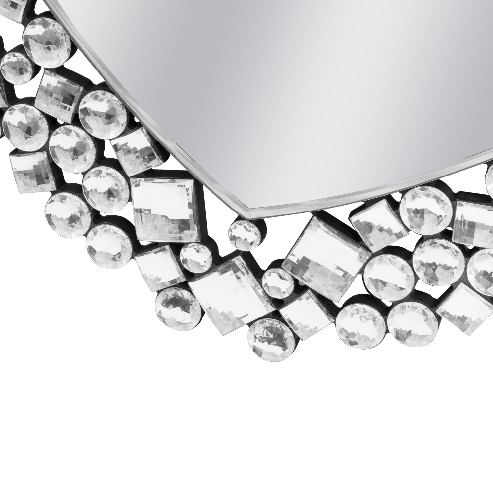 Crystal Accent Heart Wall Mirror 30.7 in. W X 0.67 in. D X 27.56 in. H