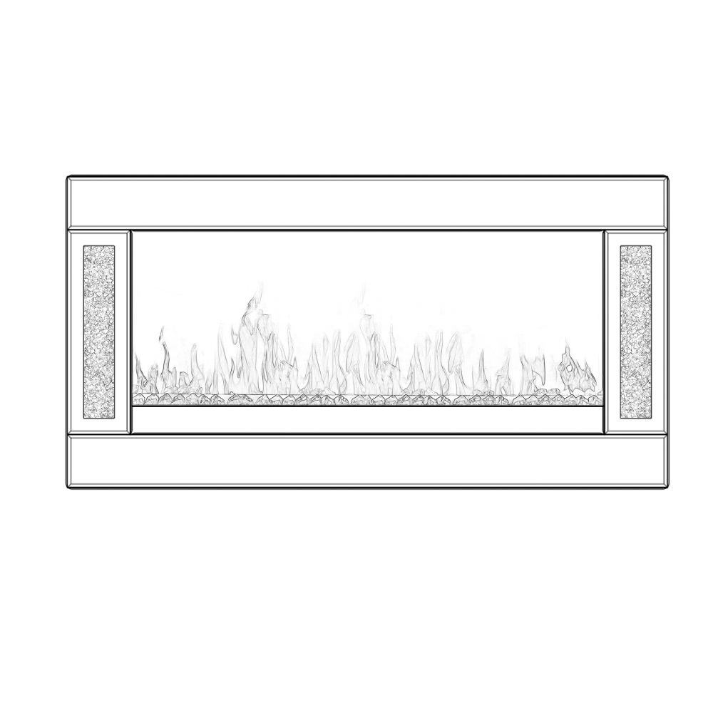 Shellenbarger Modern Electric Fireplace with Crushed Diamond Inlay