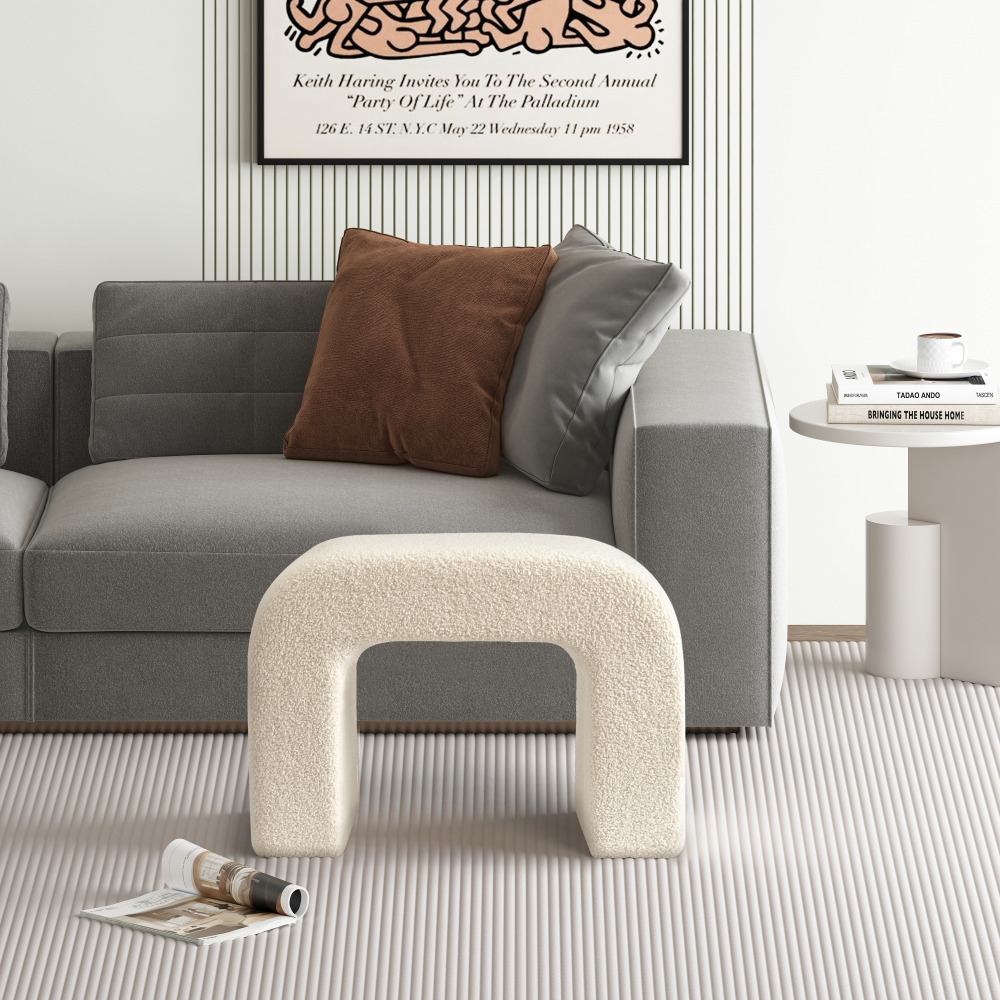 25.6'' Upholstered Foot Stool Modern Pouf Ottoman