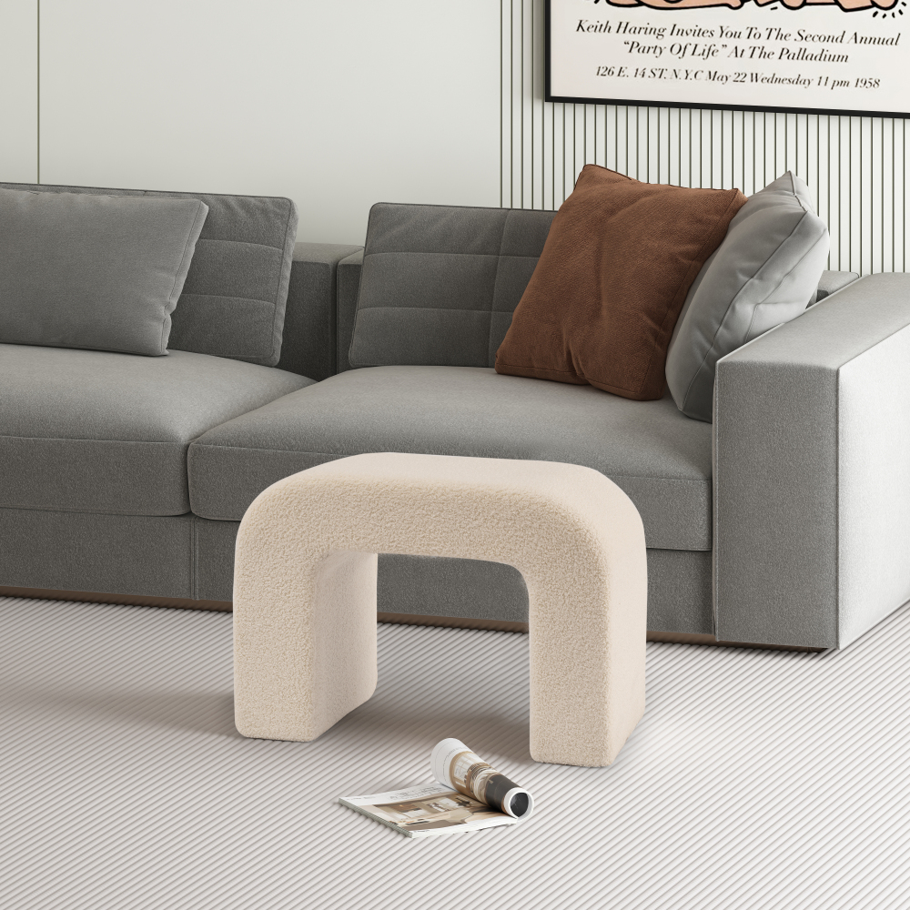 25.6'' Upholstered Foot Stool Modern Pouf Ottoman