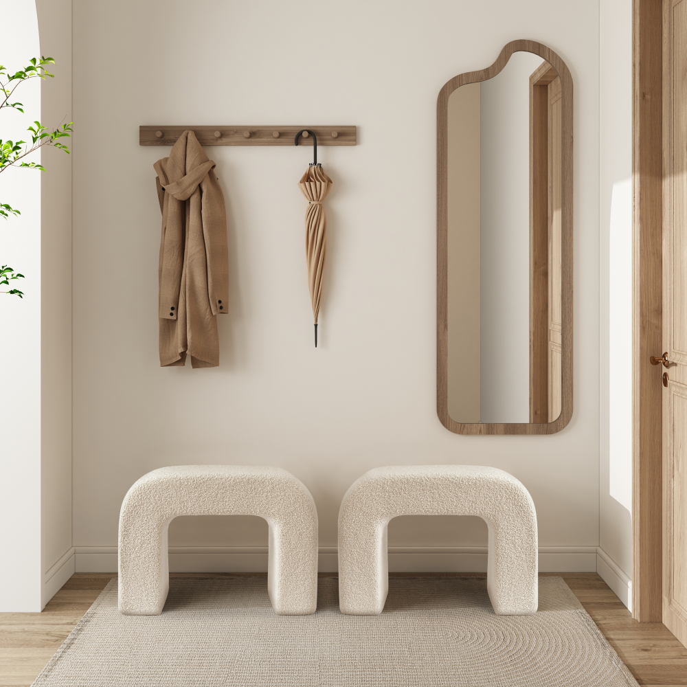 25.6'' Upholstered Foot Stool Modern Pouf Ottoman