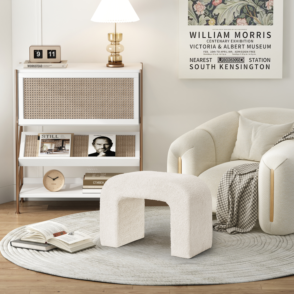 25.6'' Upholstered Foot Stool Modern Pouf Ottoman