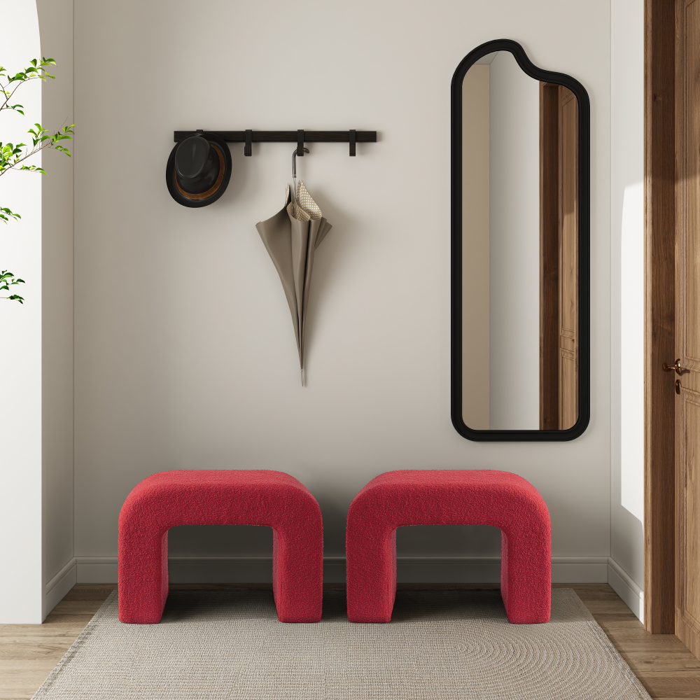 25.6'' Upholstered Foot Stool Modern Pouf Ottoman