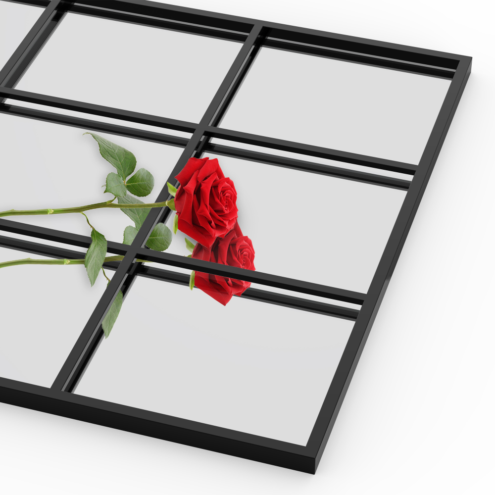 SHYFOY Antique Black Wall Mirror Metal Frame Accent Mirror - 35.44"×23.63"