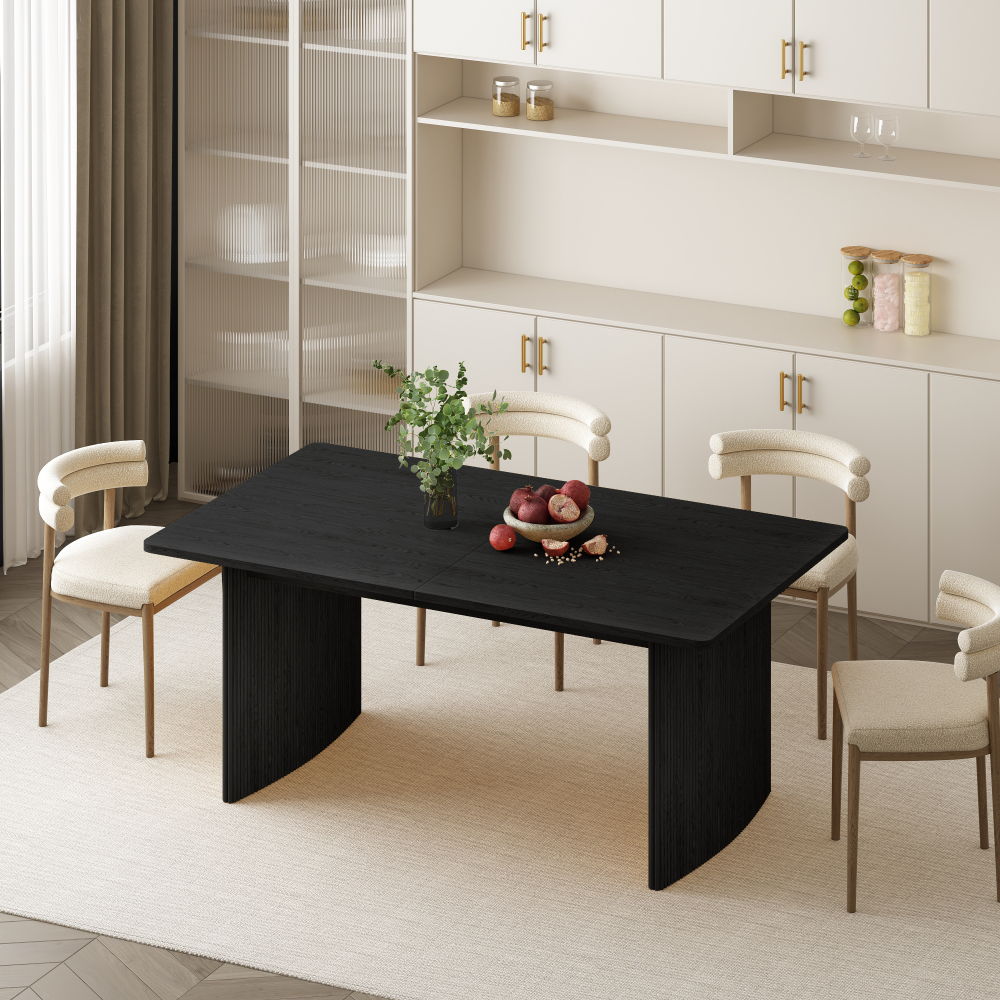 SF-DT485 Black  Modern Rectangular Extendable Dining Table