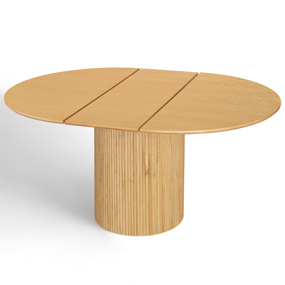 Oak Extendable Oval Solid Wood Dining Table