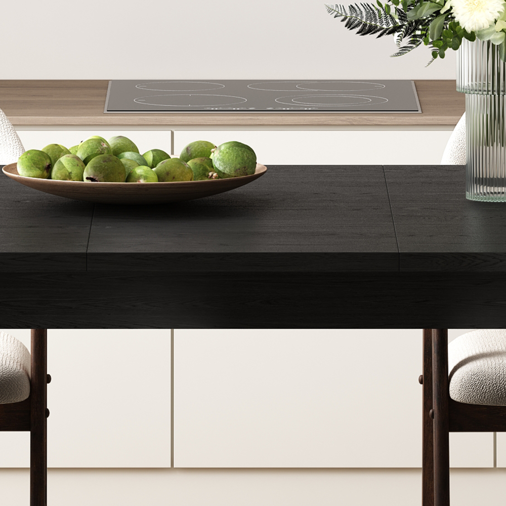 SF-DT485 Black  Modern Rectangular Extendable Dining Table