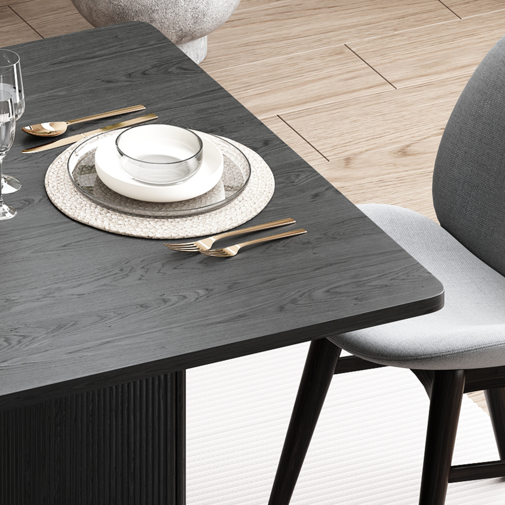 SF-DT485 Black  Modern Rectangular Extendable Dining Table