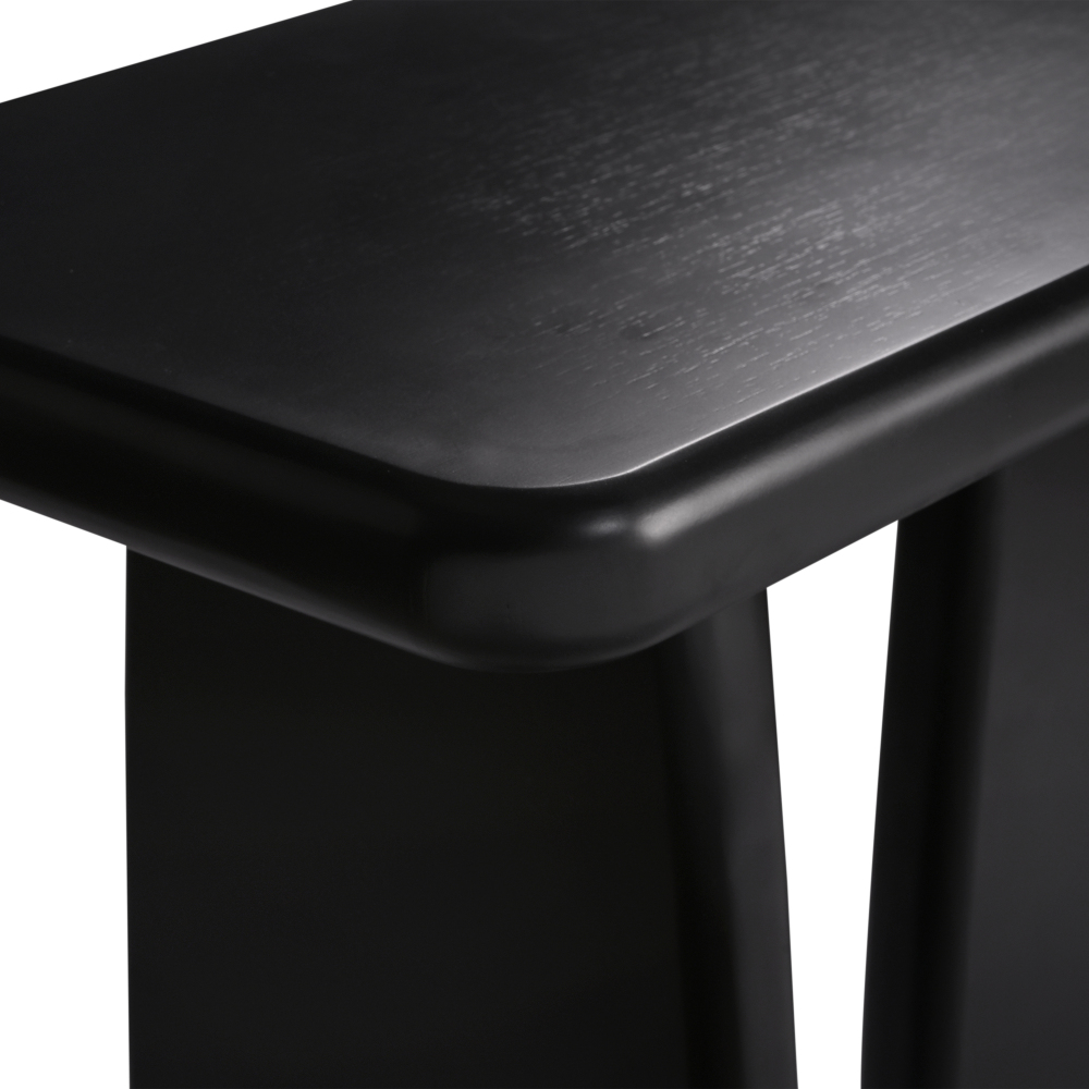 47.24" Black Modern Console Table with 3 Legs, Natural Wood Grain Entryway Table, Sofa Table for Living Room