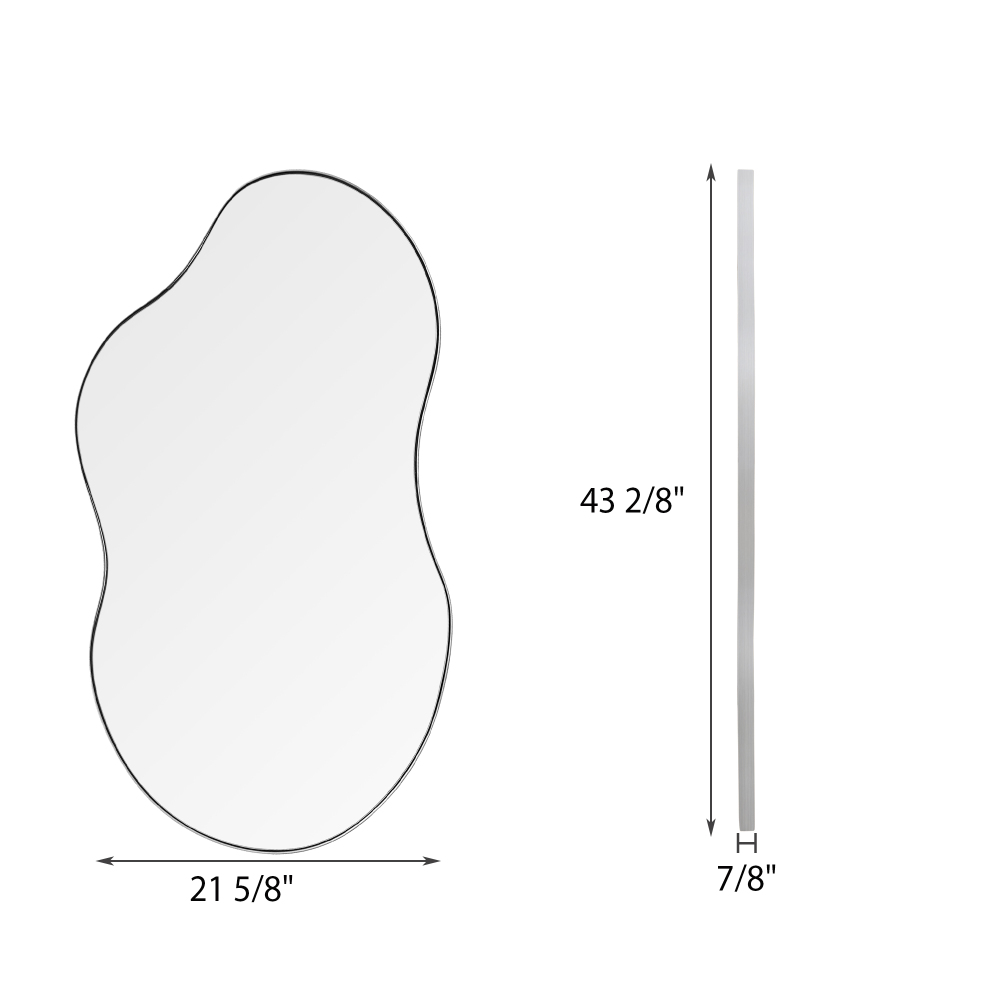 Antique Silver Asymmetrical Wavy Antique Accent Wall Mirror