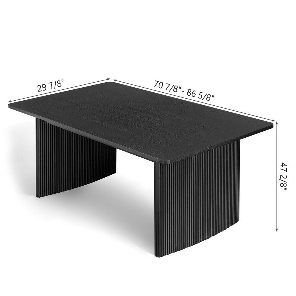 SF-DT485 Black  Modern Rectangular Extendable Dining Table