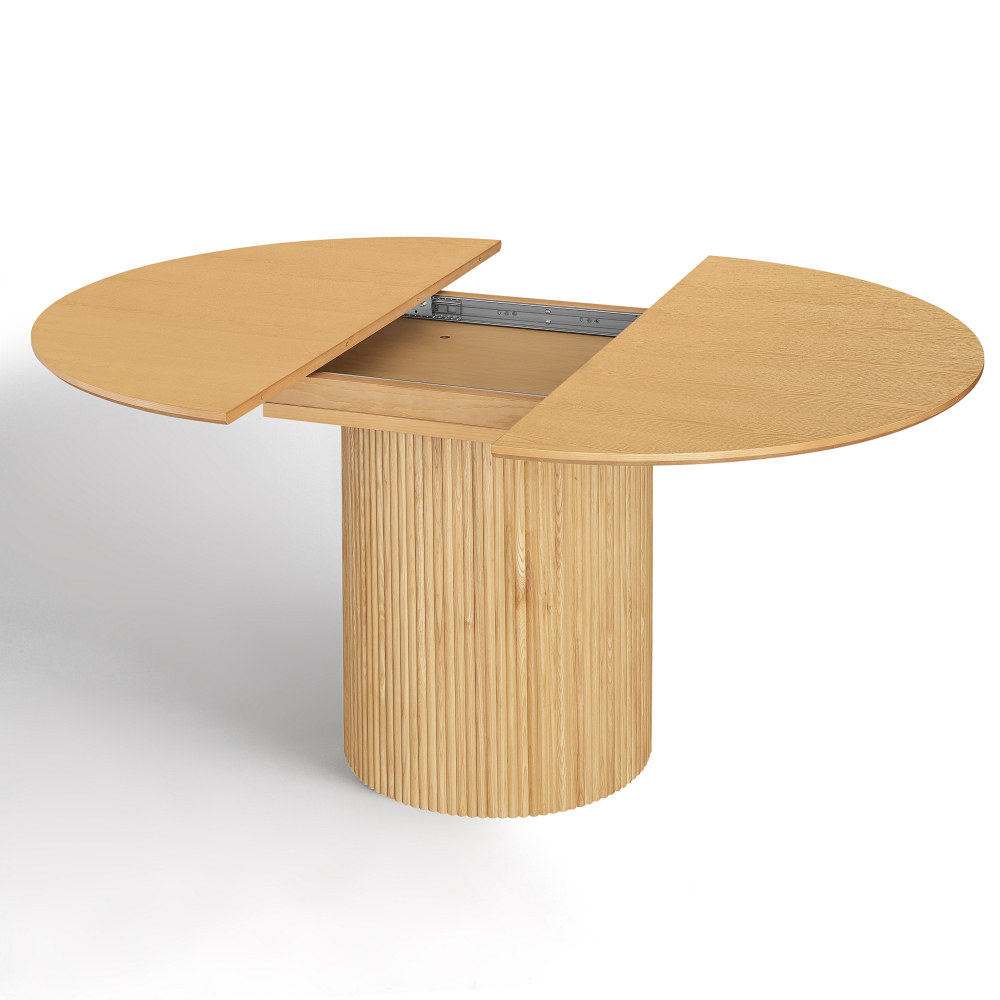 Oak Extendable Oval Solid Wood Dining Table