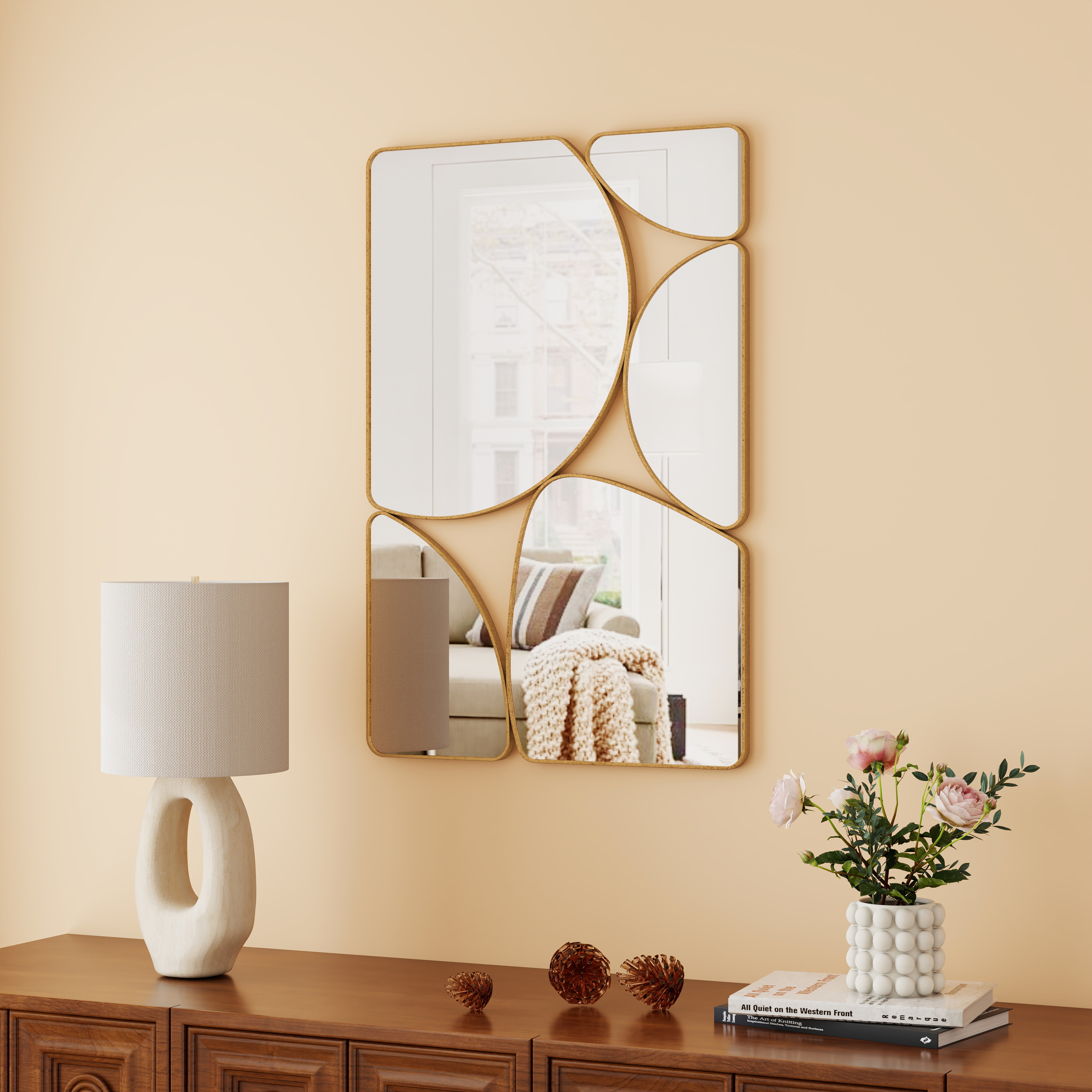 み*ぃ様 【早い者勝ち！】antique mirror 壁掛けゴールド アンティ SHYFOY Modern Antique Gold Wall Mirror Metal Frame Accent Mirror