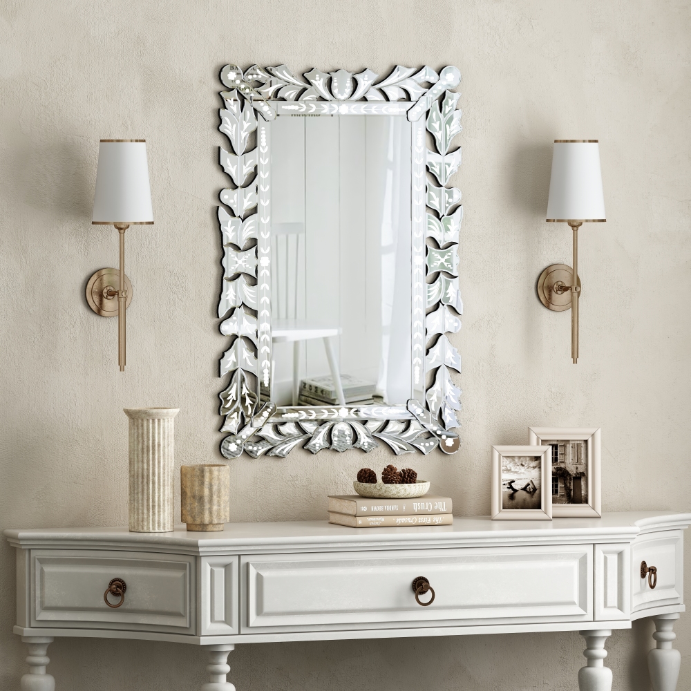 Rectangular Wall Mirror Modern Unique Frame Decor - 35.43"×23.43"