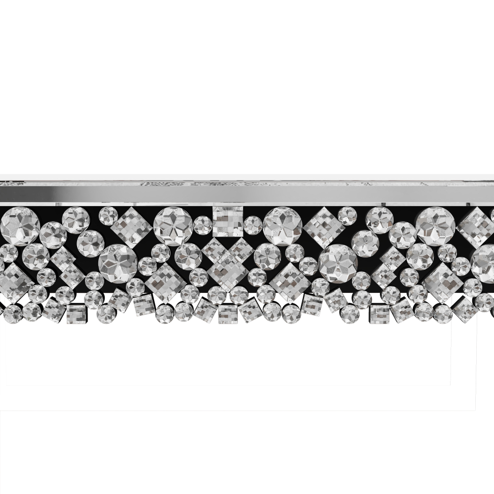 Glam Mirrored Entryway Table Console Table with Crystal Frame