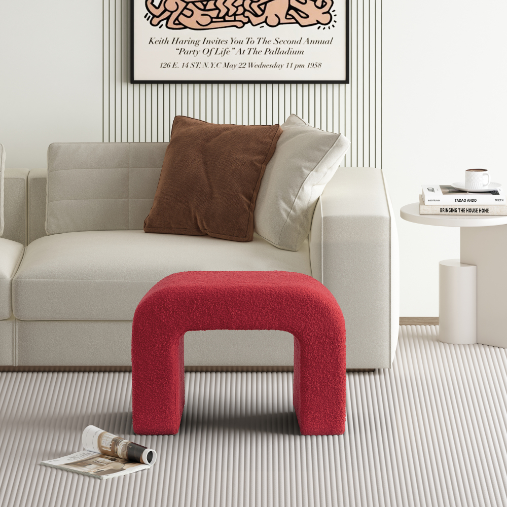 25.6'' Upholstered Foot Stool Modern Pouf Ottoman