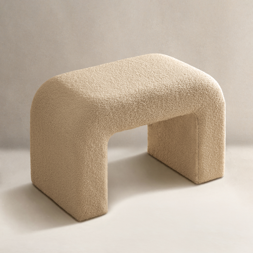 Red 25.6'' Upholstered Foot Stool Modern Pouf Ottoman