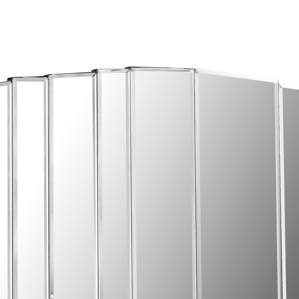 SHYFOY Modern Sunburst Framless Irregular Accent Wall Mirror - 43.3"×21.65"