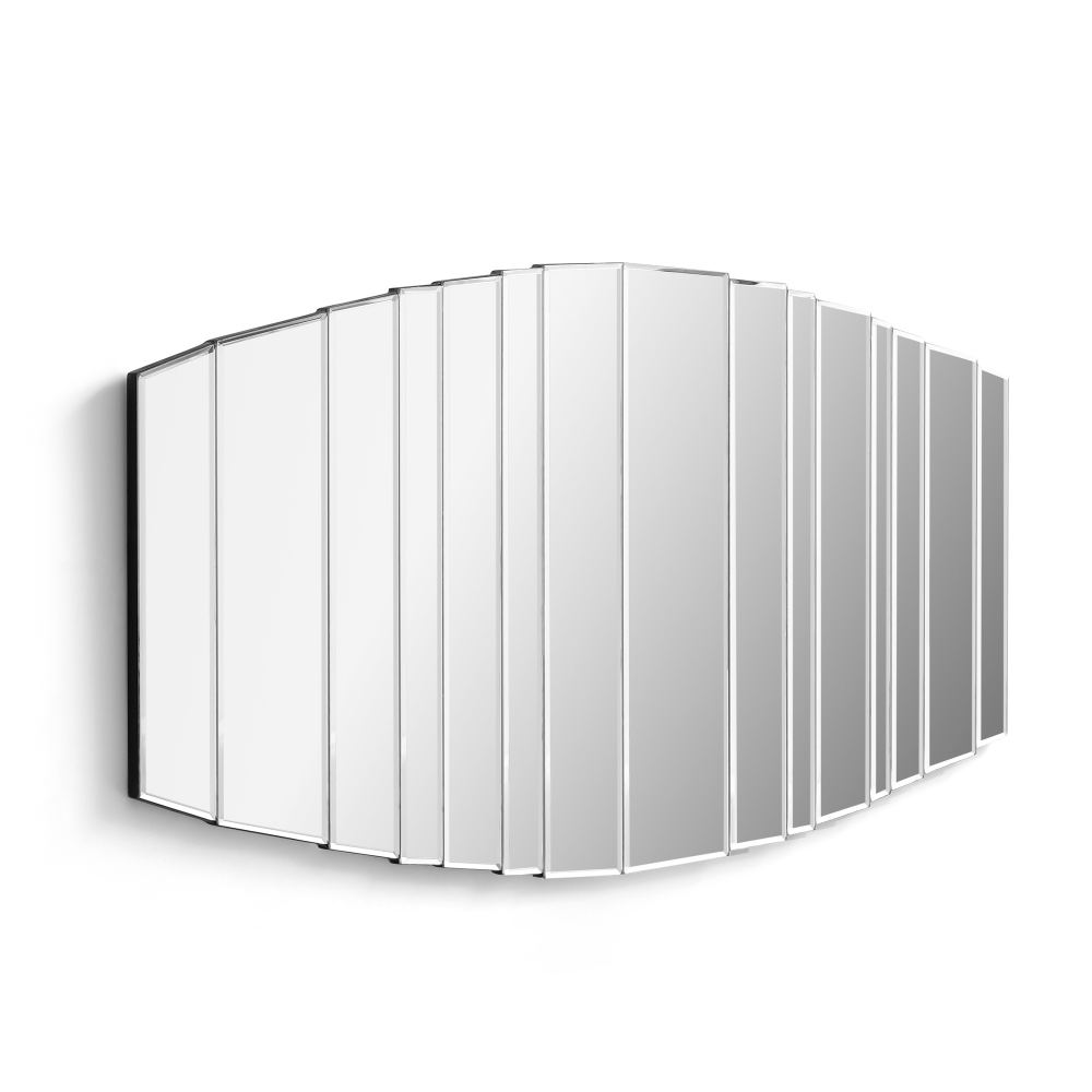 SHYFOY Modern Sunburst Framless Irregular Accent Wall Mirror - 43.3"×21.65"