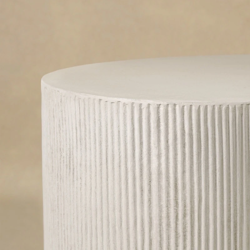 48.4" Fluted Magnesium Oxide Modern Sculptural Coffee Table