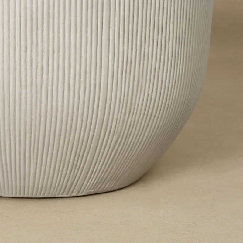 48.4" Fluted Magnesium Oxide Modern Sculptural Coffee Table