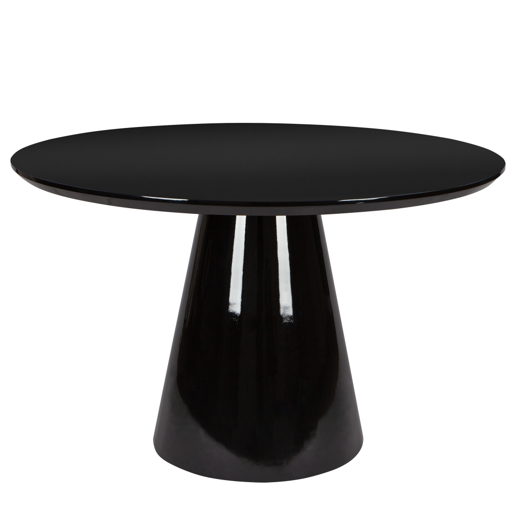 Black/White Modern High Glossy Round Dining Table