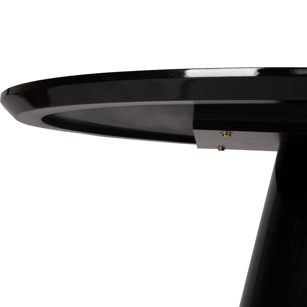Black/White Modern High Glossy Round Dining Table
