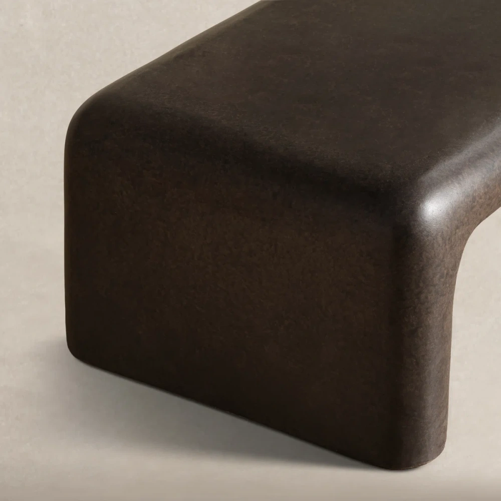 12" Brown Coffee Table, Modern Accent Table for Indoor & Outdoor Living Spaces