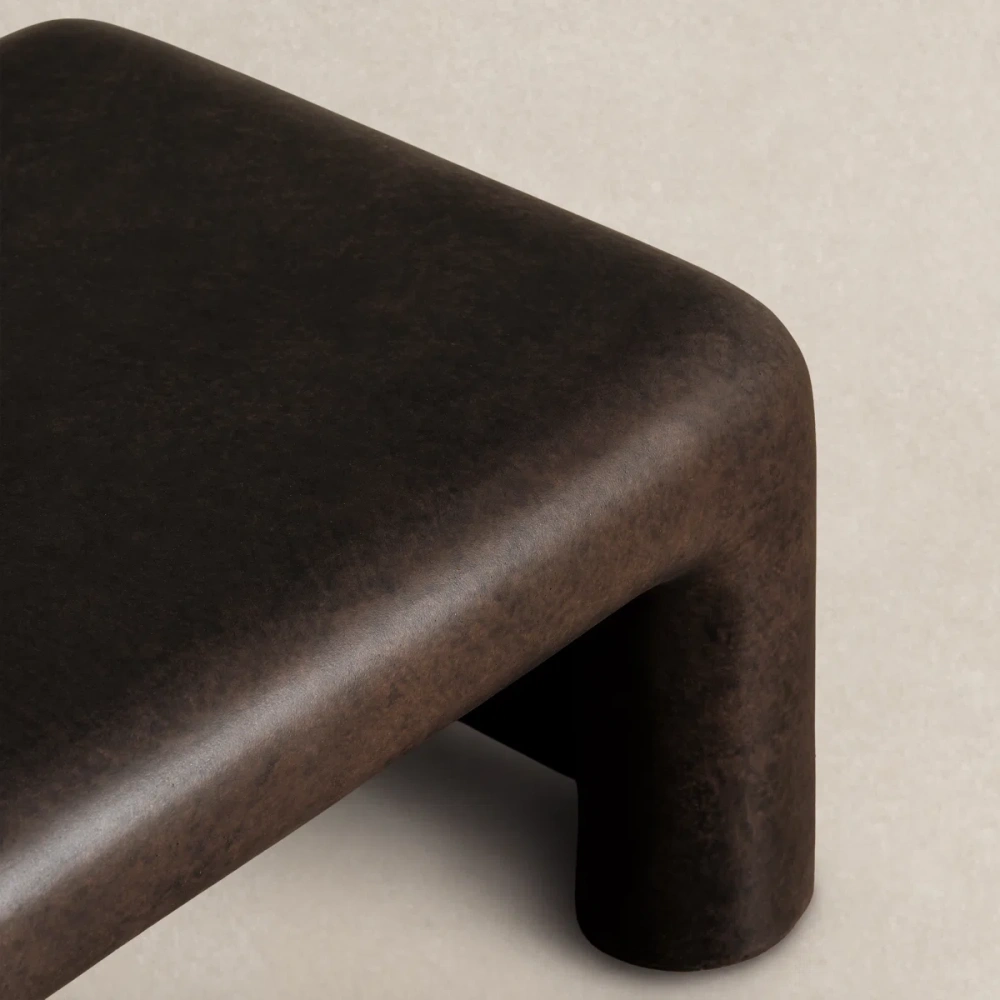 12" Brown Coffee Table, Modern Accent Table for Indoor & Outdoor Living Spaces