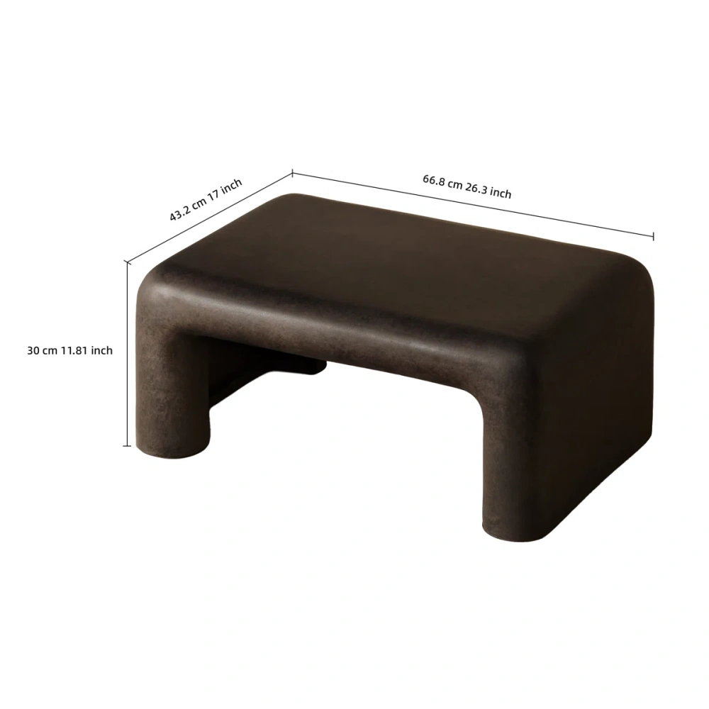 12" Brown Coffee Table, Modern Accent Table for Indoor & Outdoor Living Spaces