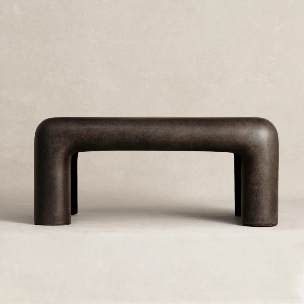 12" Brown Coffee Table, Modern Accent Table for Indoor & Outdoor Living Spaces