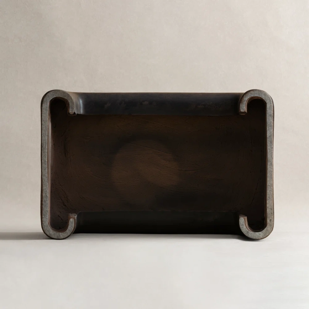 12" Brown Coffee Table, Modern Accent Table for Indoor & Outdoor Living Spaces