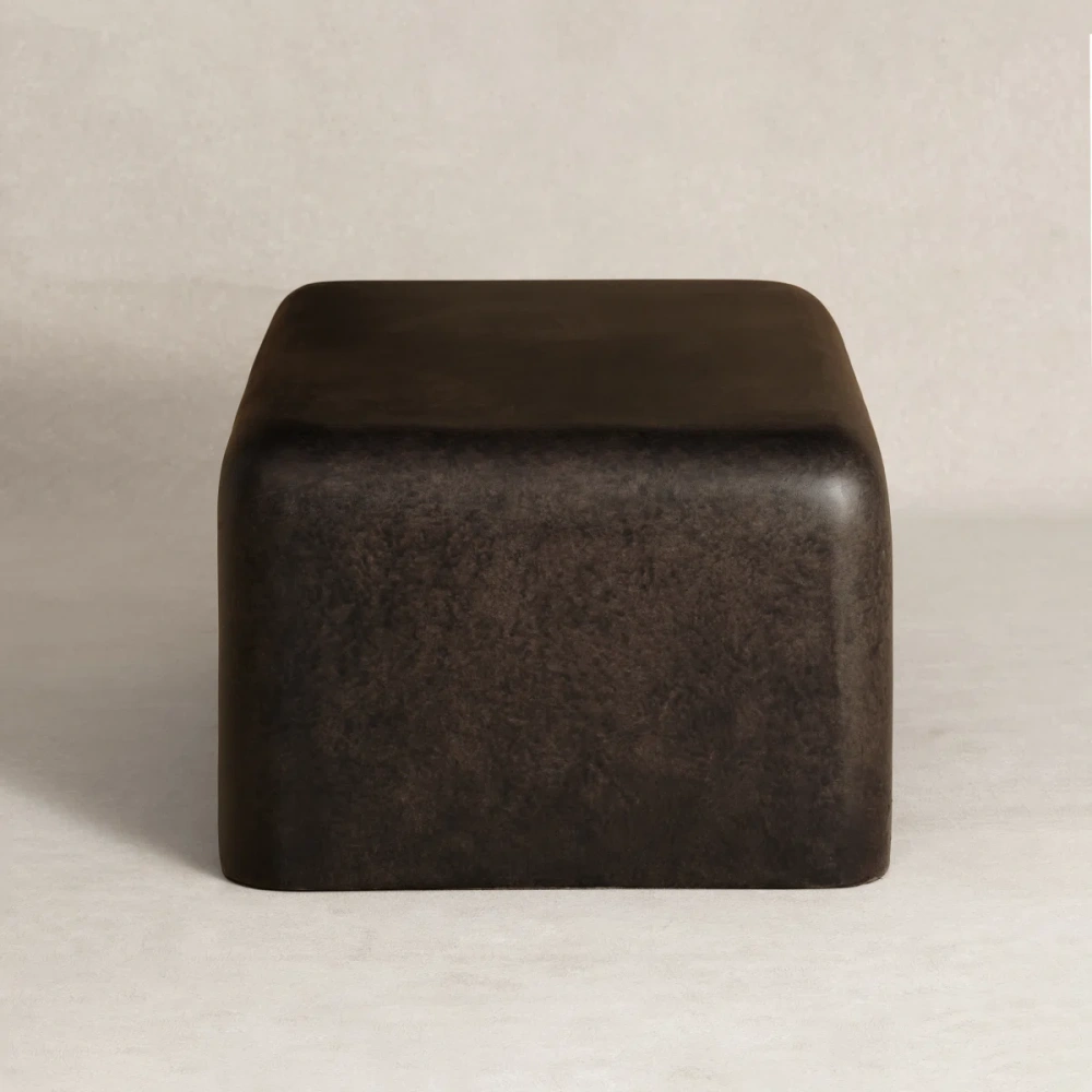 12" Brown Coffee Table, Modern Accent Table for Indoor & Outdoor Living Spaces