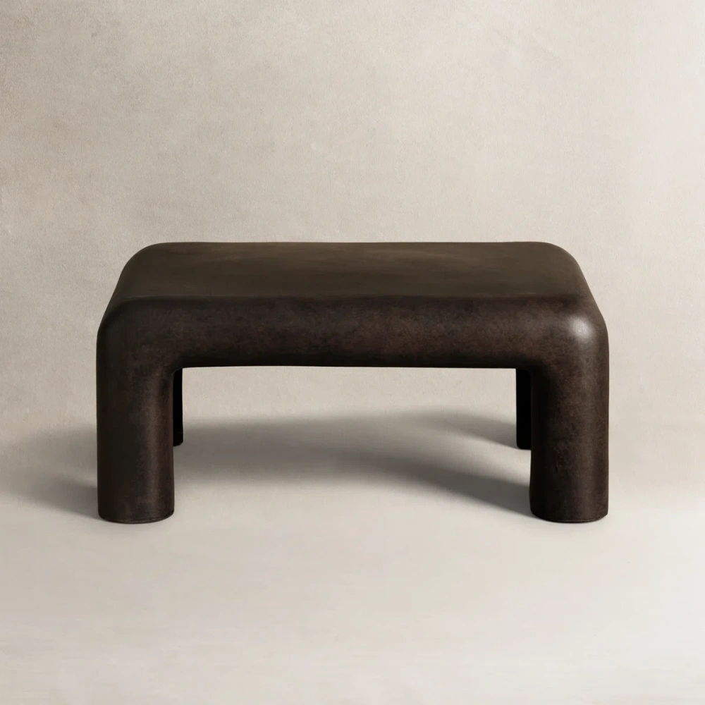 12" Brown Coffee Table, Modern Accent Table for Indoor & Outdoor Living Spaces